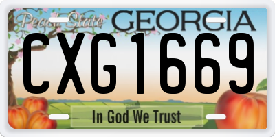 GA license plate CXG1669