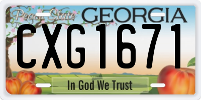GA license plate CXG1671