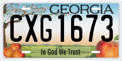 GA license plate CXG1673