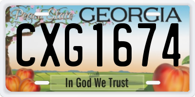 GA license plate CXG1674