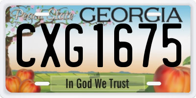GA license plate CXG1675