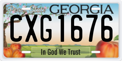 GA license plate CXG1676
