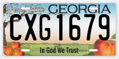 GA license plate CXG1679