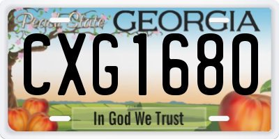 GA license plate CXG1680