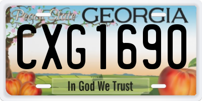 GA license plate CXG1690