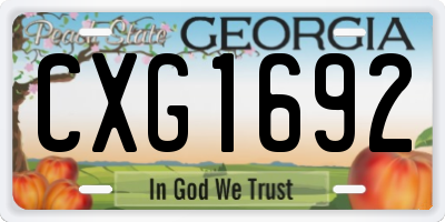 GA license plate CXG1692