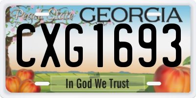 GA license plate CXG1693