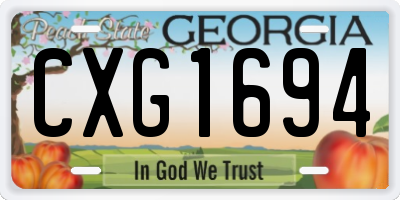 GA license plate CXG1694