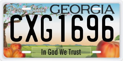 GA license plate CXG1696