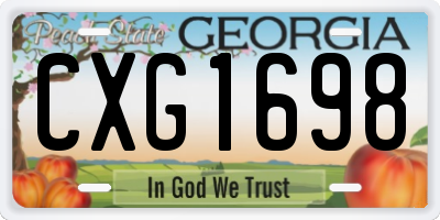 GA license plate CXG1698