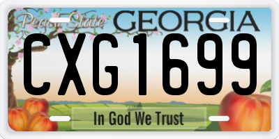 GA license plate CXG1699