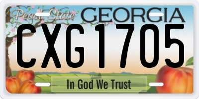 GA license plate CXG1705