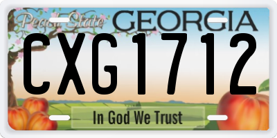 GA license plate CXG1712