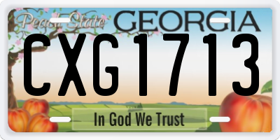 GA license plate CXG1713