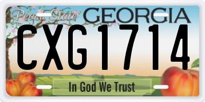 GA license plate CXG1714