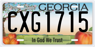 GA license plate CXG1715
