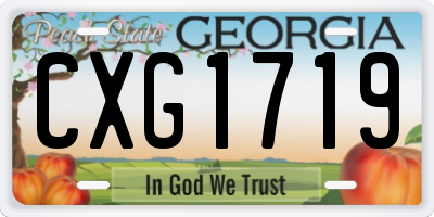 GA license plate CXG1719