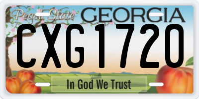 GA license plate CXG1720