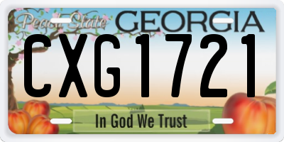 GA license plate CXG1721