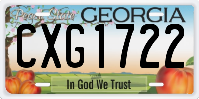 GA license plate CXG1722