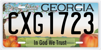 GA license plate CXG1723
