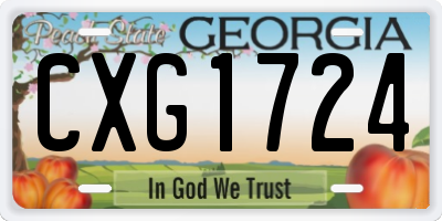 GA license plate CXG1724