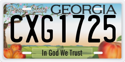 GA license plate CXG1725