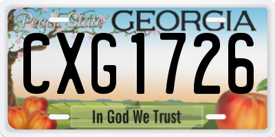 GA license plate CXG1726