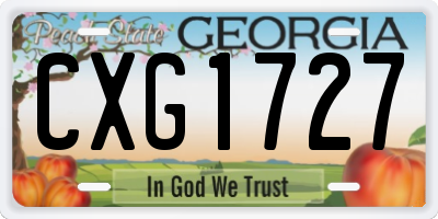 GA license plate CXG1727