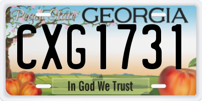 GA license plate CXG1731