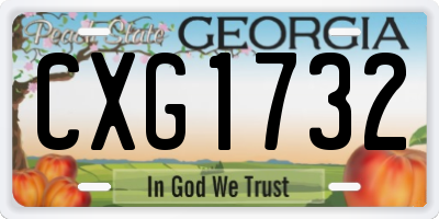 GA license plate CXG1732