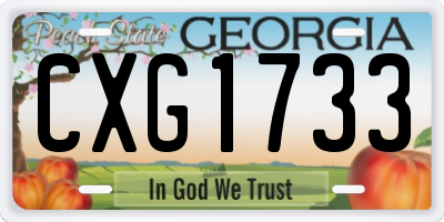 GA license plate CXG1733