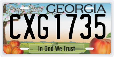 GA license plate CXG1735
