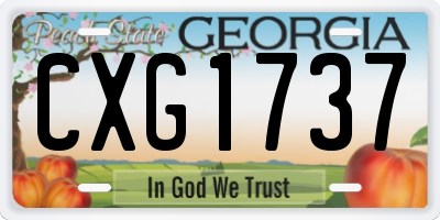 GA license plate CXG1737