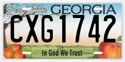 GA license plate CXG1742