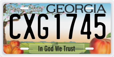 GA license plate CXG1745