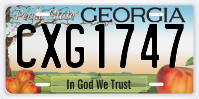 GA license plate CXG1747