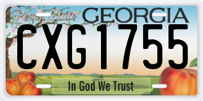 GA license plate CXG1755