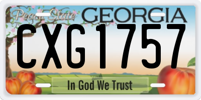 GA license plate CXG1757