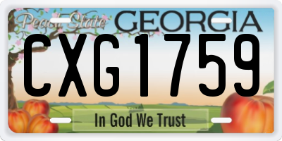 GA license plate CXG1759