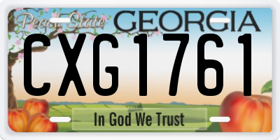 GA license plate CXG1761