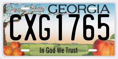 GA license plate CXG1765