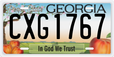 GA license plate CXG1767