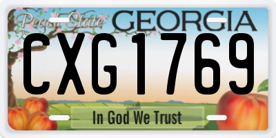 GA license plate CXG1769