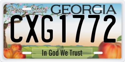 GA license plate CXG1772