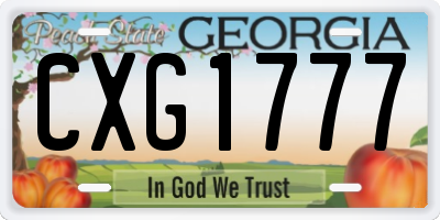 GA license plate CXG1777