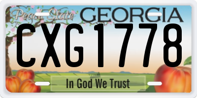 GA license plate CXG1778