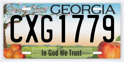 GA license plate CXG1779