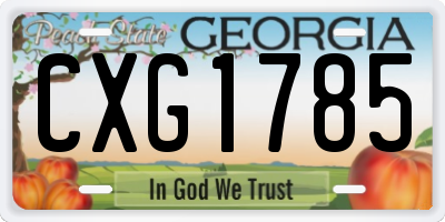 GA license plate CXG1785