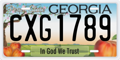 GA license plate CXG1789